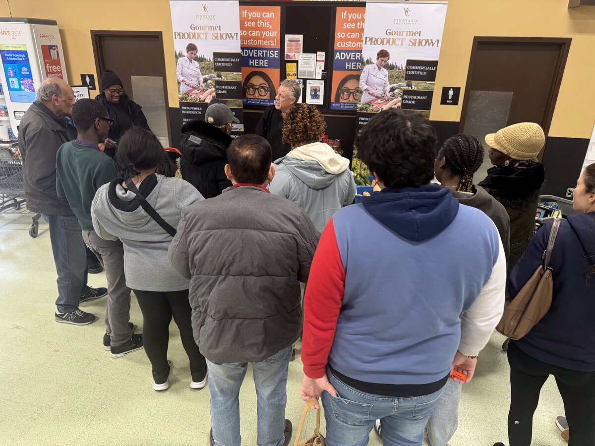 ShopRite demo crowd gathered